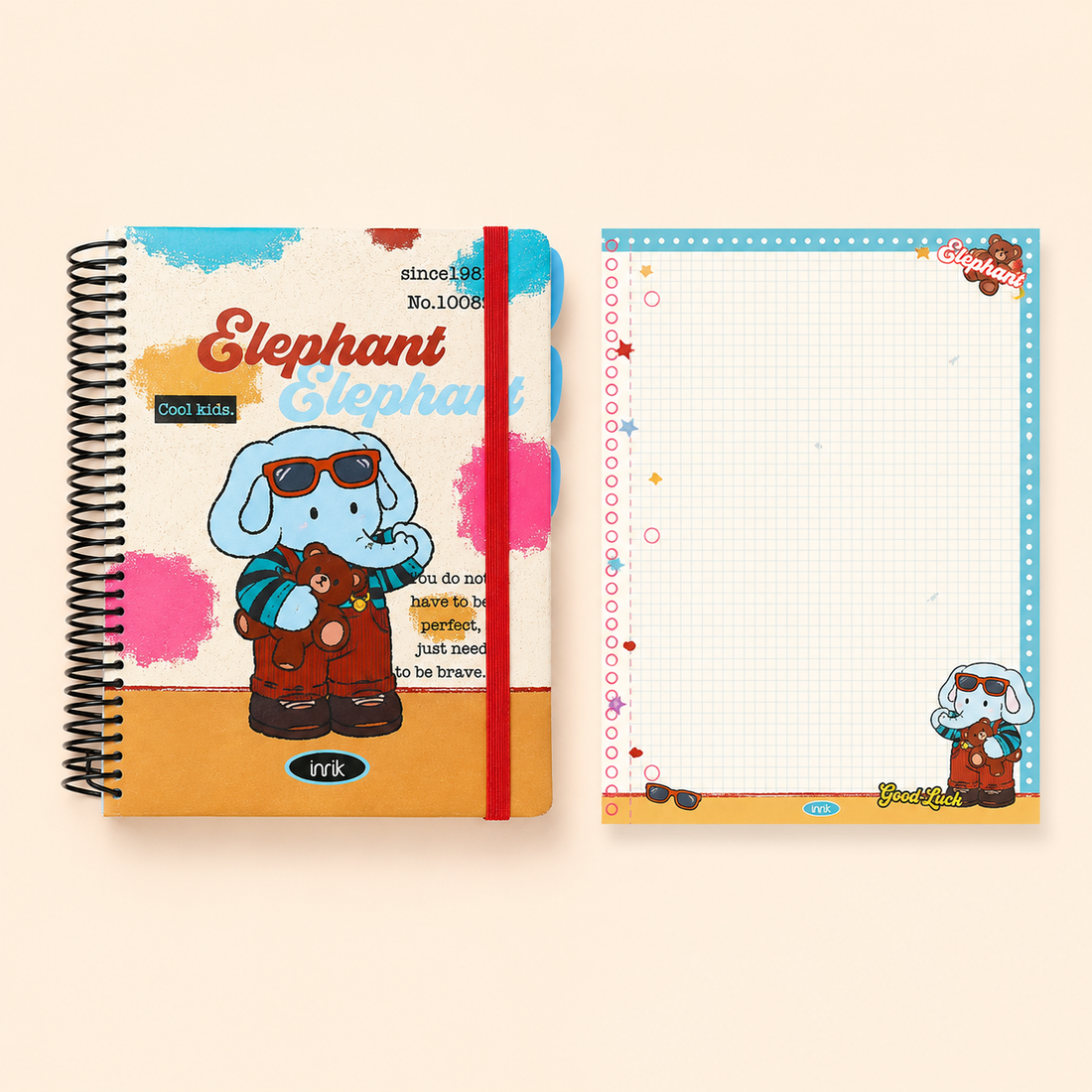 A4 Spiral Notebook with Elastic Band by inrik - color option view for journaling notebook | Lumiyear