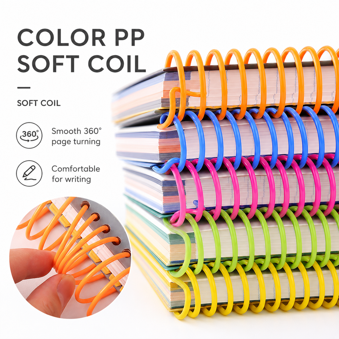 A4 Spiral Notebook with Elastic Band by inrik - color option view for journaling notebook | Lumiyear