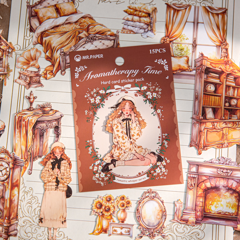 "Romantic Whisper" Series Large Silhouette Sticker Pack by mr.paper - main product view for scrapbook decoration | Lumiyear
