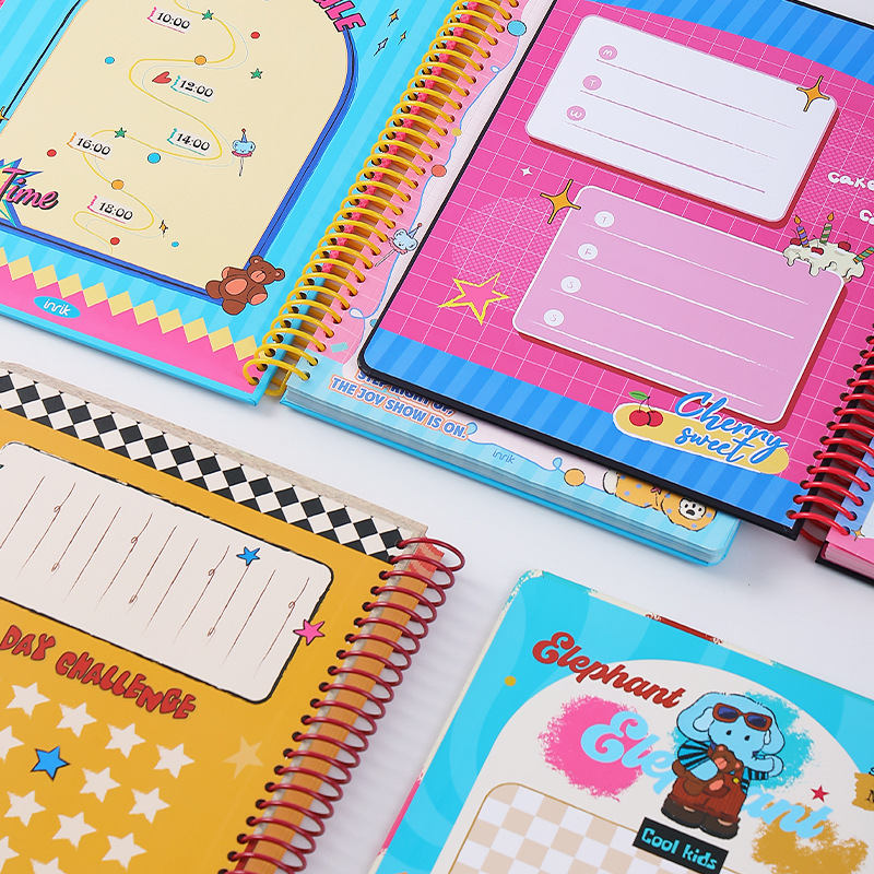 A4 Spiral Notebook with Elastic Band by inrik - color option view for journaling notebook | Lumiyear