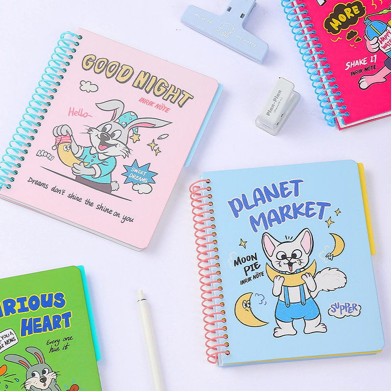 A5 Spiral Notebook with Perforated Pages | Cute Retro American Cartoon Journal