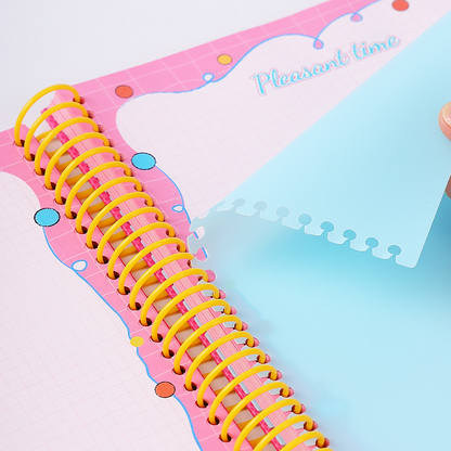 A4 Spiral Notebook with Elastic Band | Cute Retro American Cartoon Journal