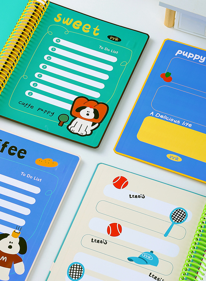 A4 Spiral Notebook with Elastic Band by inrik - color option view for journaling notebook | Lumiyear