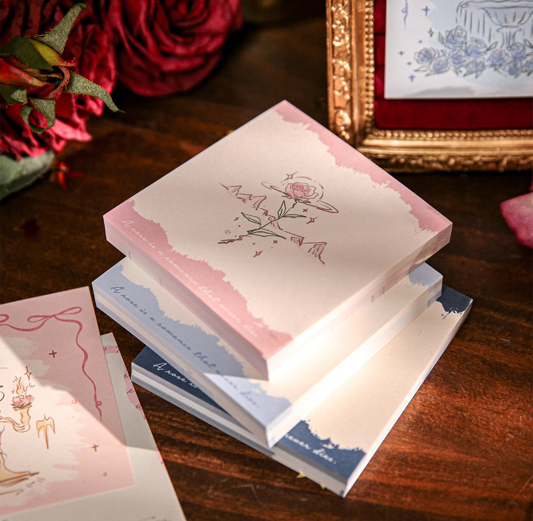 "Rose's Letter" Series Premium Memo Pad by mr.paper - detail view for aesthetic stationery | Lumiyear