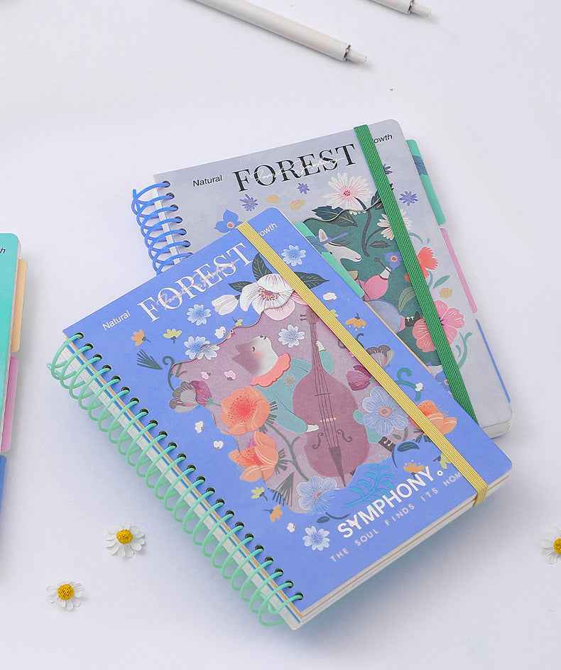 "Symphony of the Wild" A5 Large Spiral Notebook by inrik - color option view for journaling notebook | Lumiyear