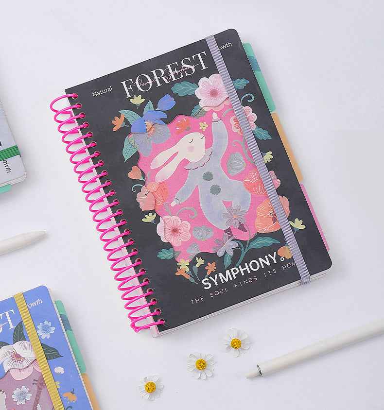 "Symphony of the Wild" A5 Large Spiral Notebook by inrik - color option view for journaling notebook | Lumiyear