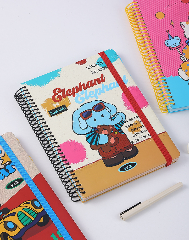 A4 Spiral Notebook with Elastic Band by inrik - lifestyle stationery view for journaling notebook | Lumiyear
