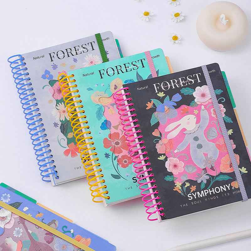 "Symphony of the Wild" A5 Large Spiral Notebook by inrik - color option view for journaling notebook | Lumiyear