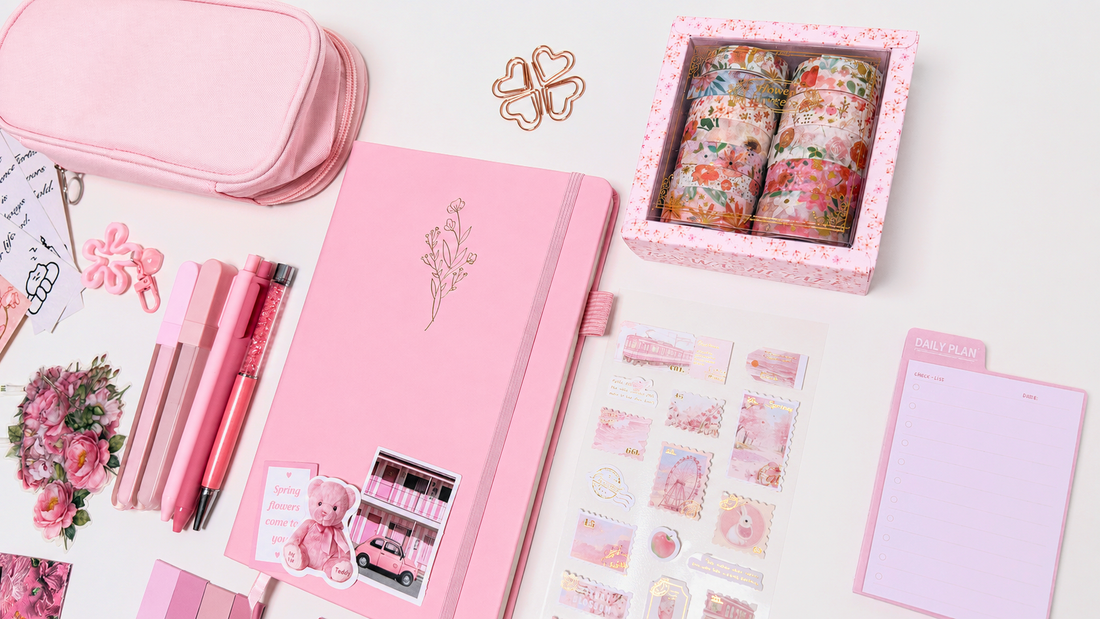 Pink Stationery Set - color option view for aesthetic stationery | Lumiyear