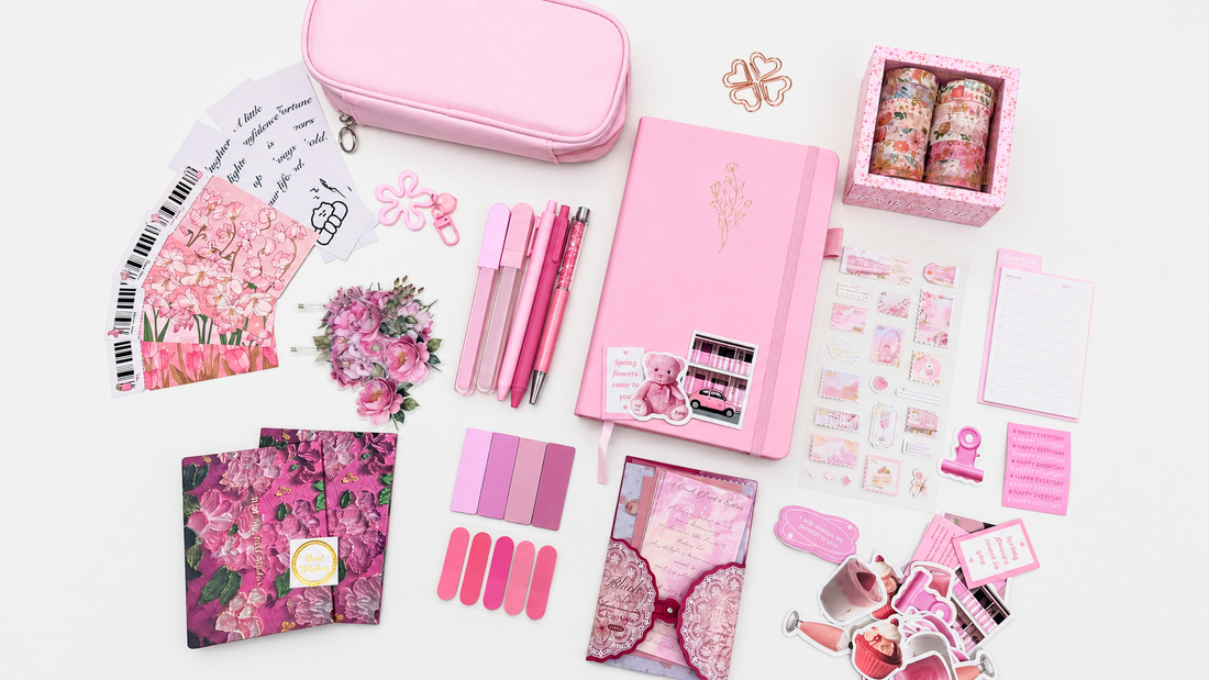 Pink Stationery Set - inside detail for aesthetic stationery | Lumiyear