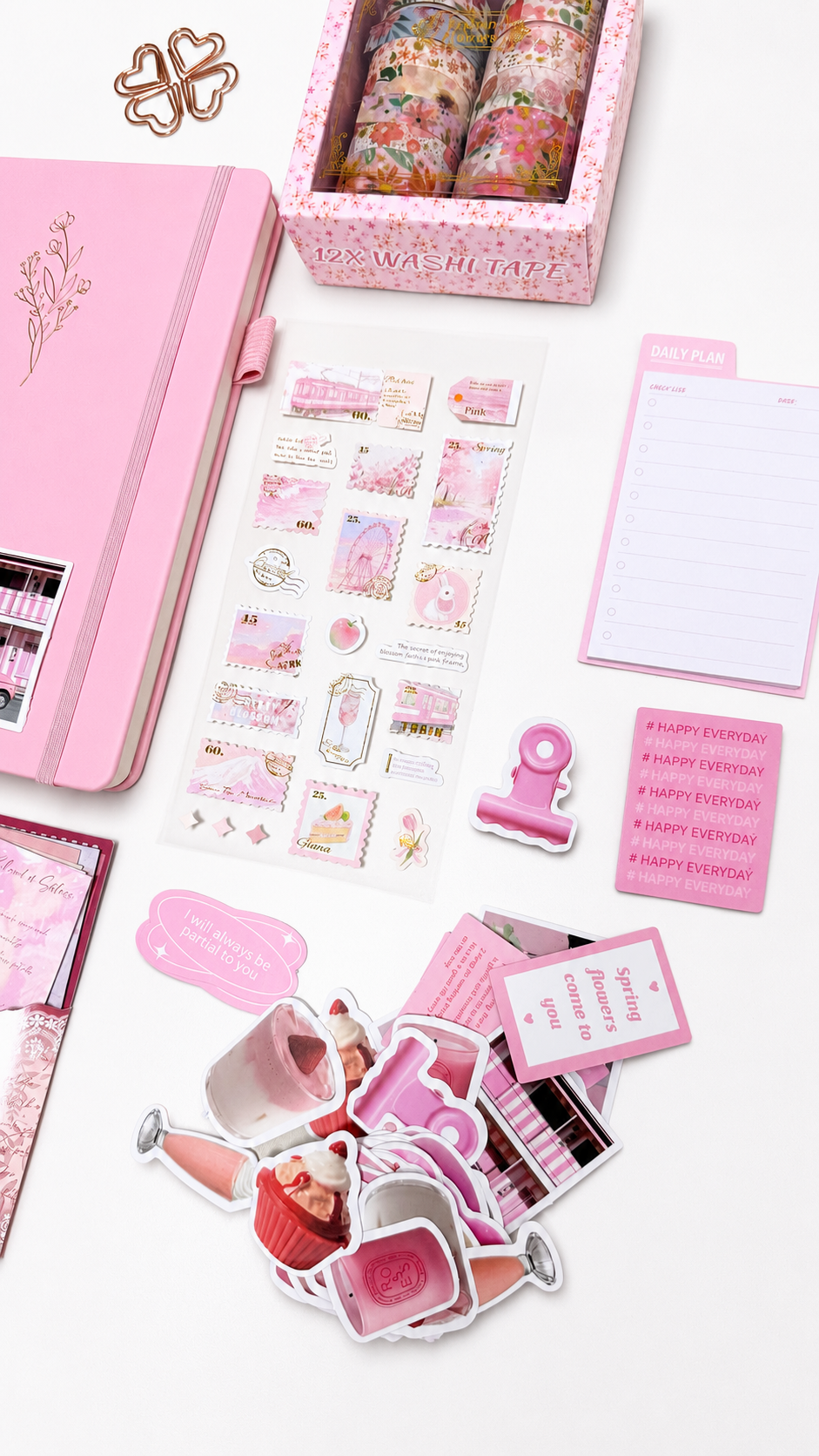 Pink Stationery Set - color option view for aesthetic stationery | Lumiyear