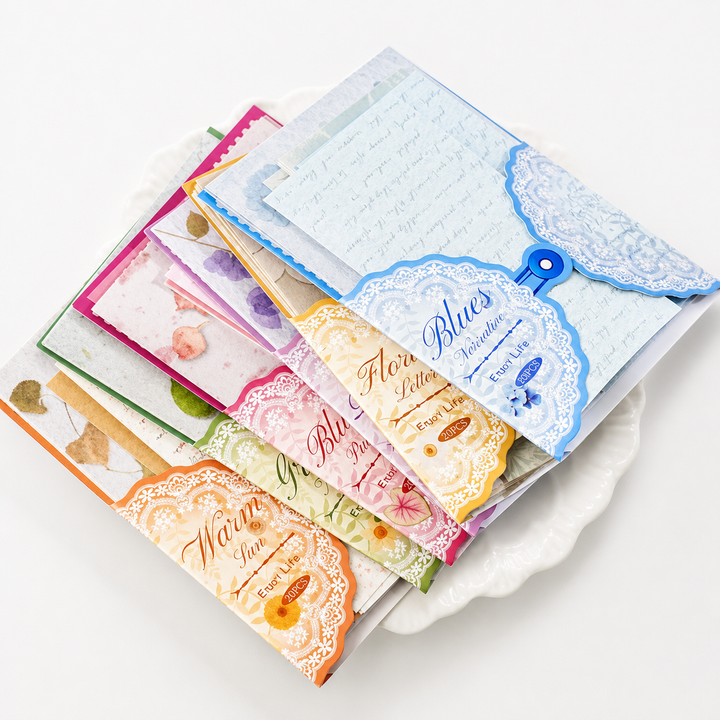 Etori Life "Flora & Flower Note" Series | طقم ورق نباتي فاخر بطابع فينتاج - ورق مزخرف مزدوج الملمس للسكرابوكينغ وفن التدوين