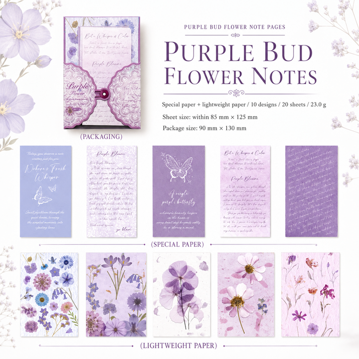 "Flora & Flower Note" Series Premium Vintage Botanical Material Paper Pack by zaomo - aesthetic stationery and journaling