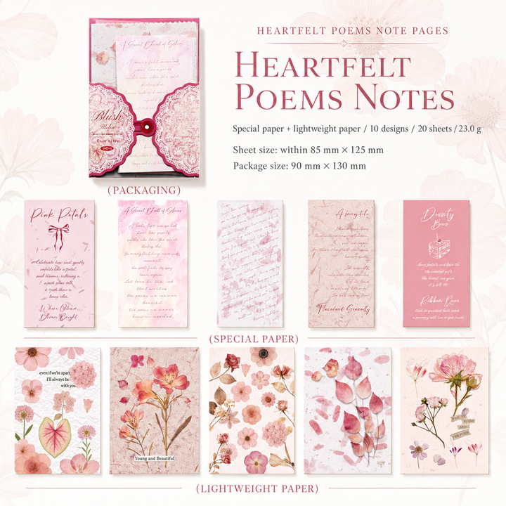 "Flora & Flower Note" Series Premium Vintage Botanical Material Paper Pack by zaomo - aesthetic stationery and journaling