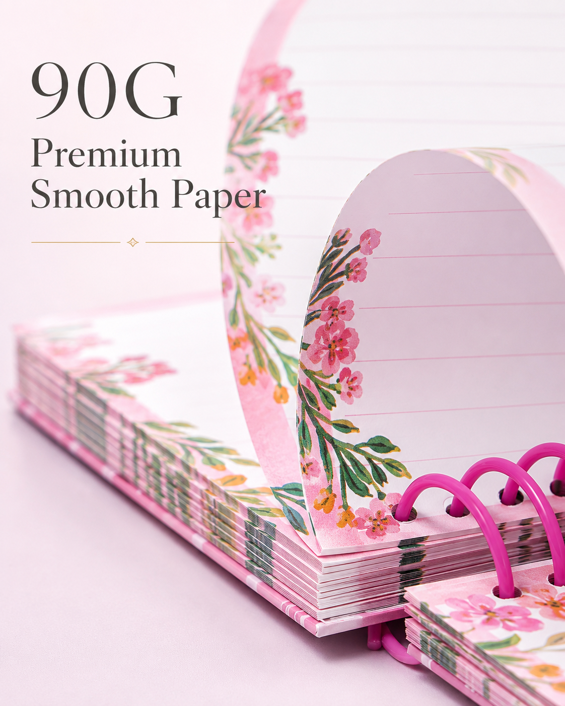 "Pastoral Florals" A5 Top-Flip Spiral Notebook by inrik - color option view for journaling notebook | Lumiyear