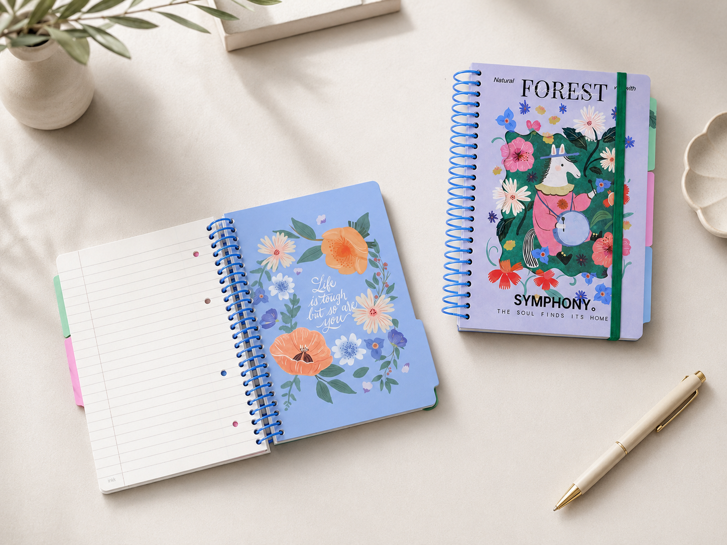 "Symphony of the Wild" A5 Large Spiral Notebook by inrik - detail view for journaling notebook | Lumiyear