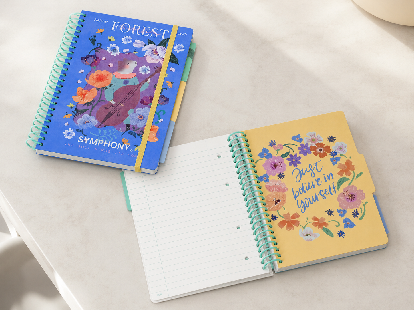 "Symphony of the Wild" A5 Large Spiral Notebook by inrik - color option view for journaling notebook | Lumiyear