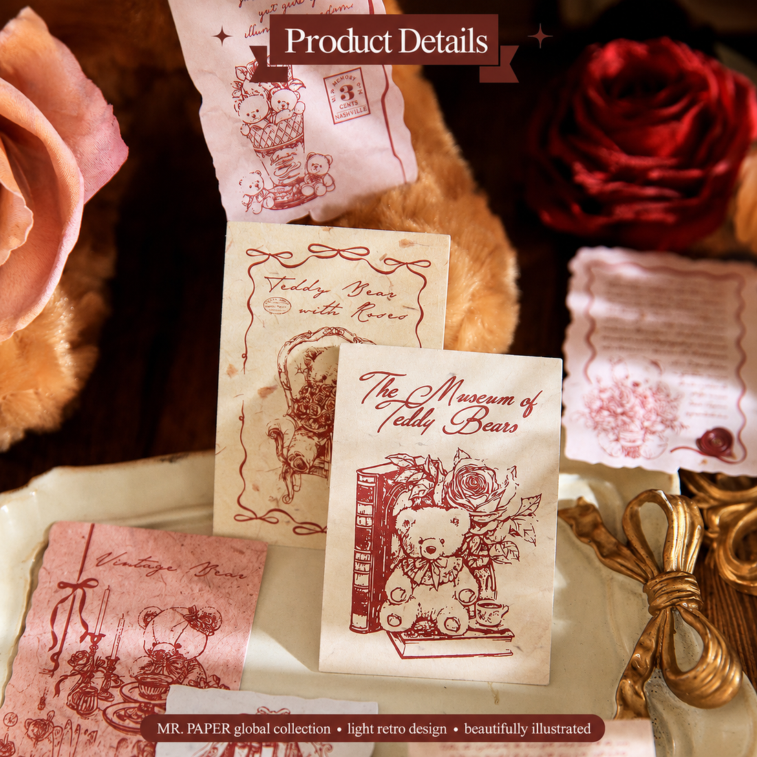 "Mark of Memories" Series Light Retro Sticker Pack by mr.paper - color option view for scrapbook decoration | Lumiyear