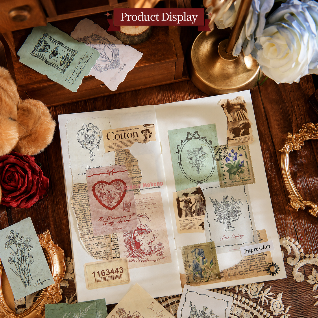 "Mark of Memories" Series Light Retro Sticker Pack by mr.paper - color option view for scrapbook decoration | Lumiyear