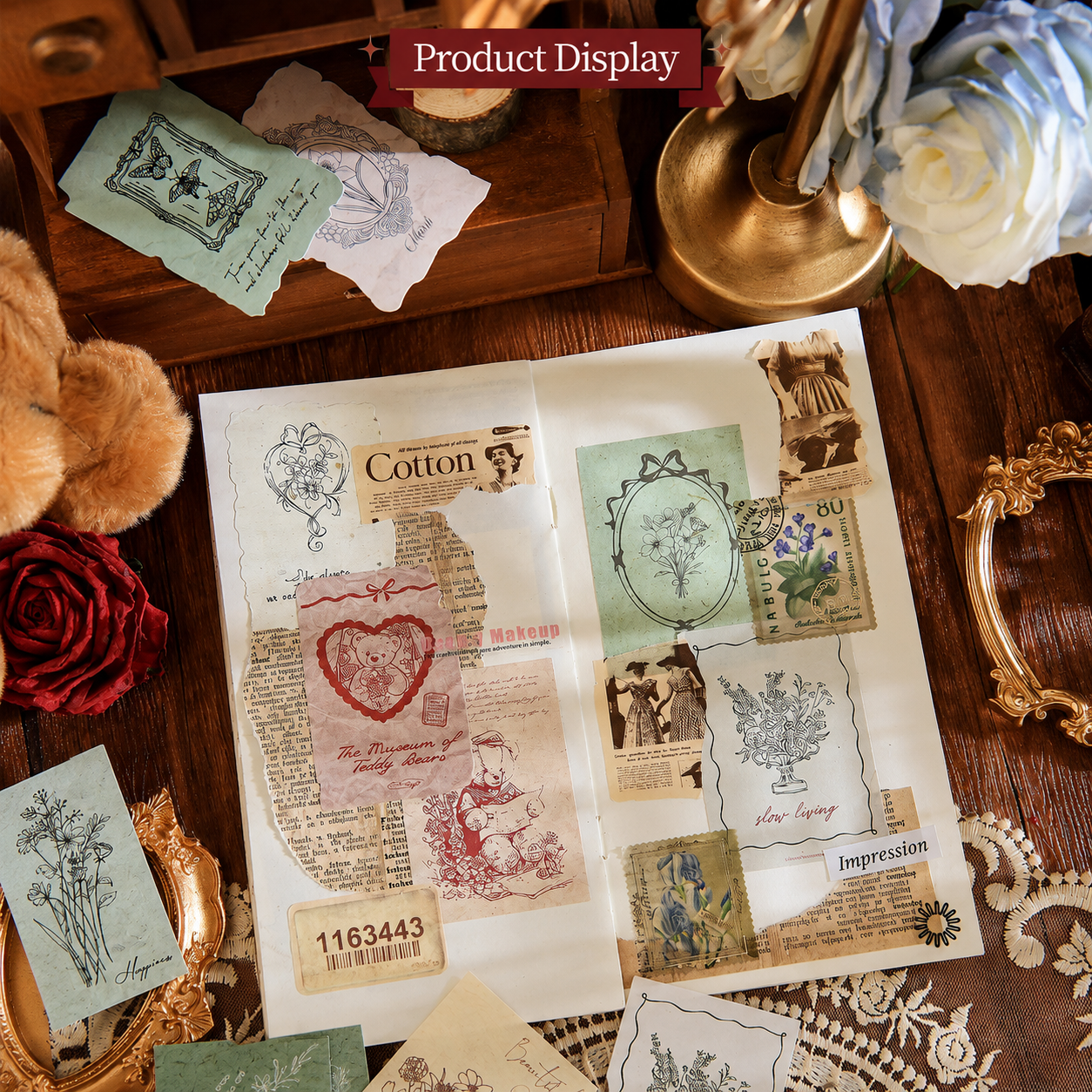 "Mark of Memories" Series Light Retro Sticker Pack by mr.paper - color option view for scrapbook decoration | Lumiyear