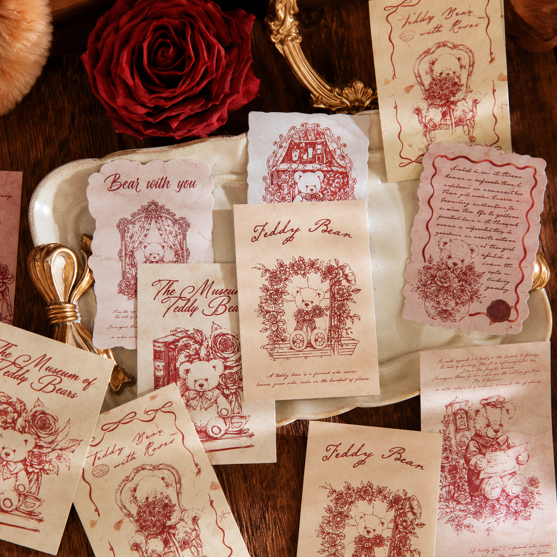 "Mark of Memories" Series Light Retro Sticker Pack by mr.paper - color option view for scrapbook decoration | Lumiyear