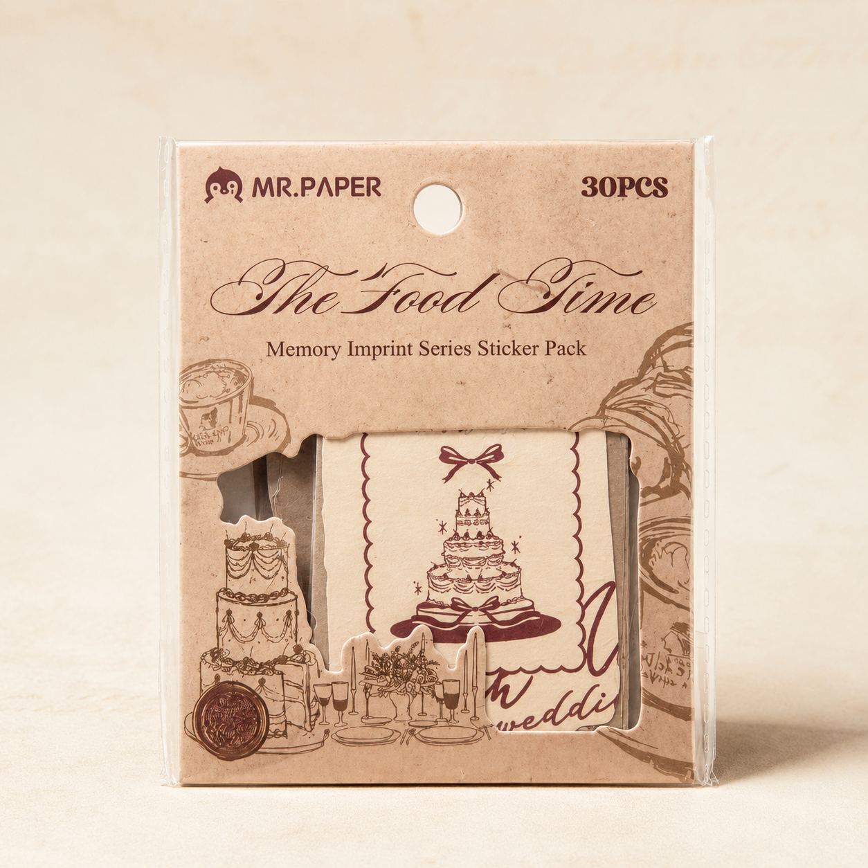 "Mark of Memories" Series Light Retro Sticker Pack by mr.paper - detail view for scrapbook decoration | Lumiyear