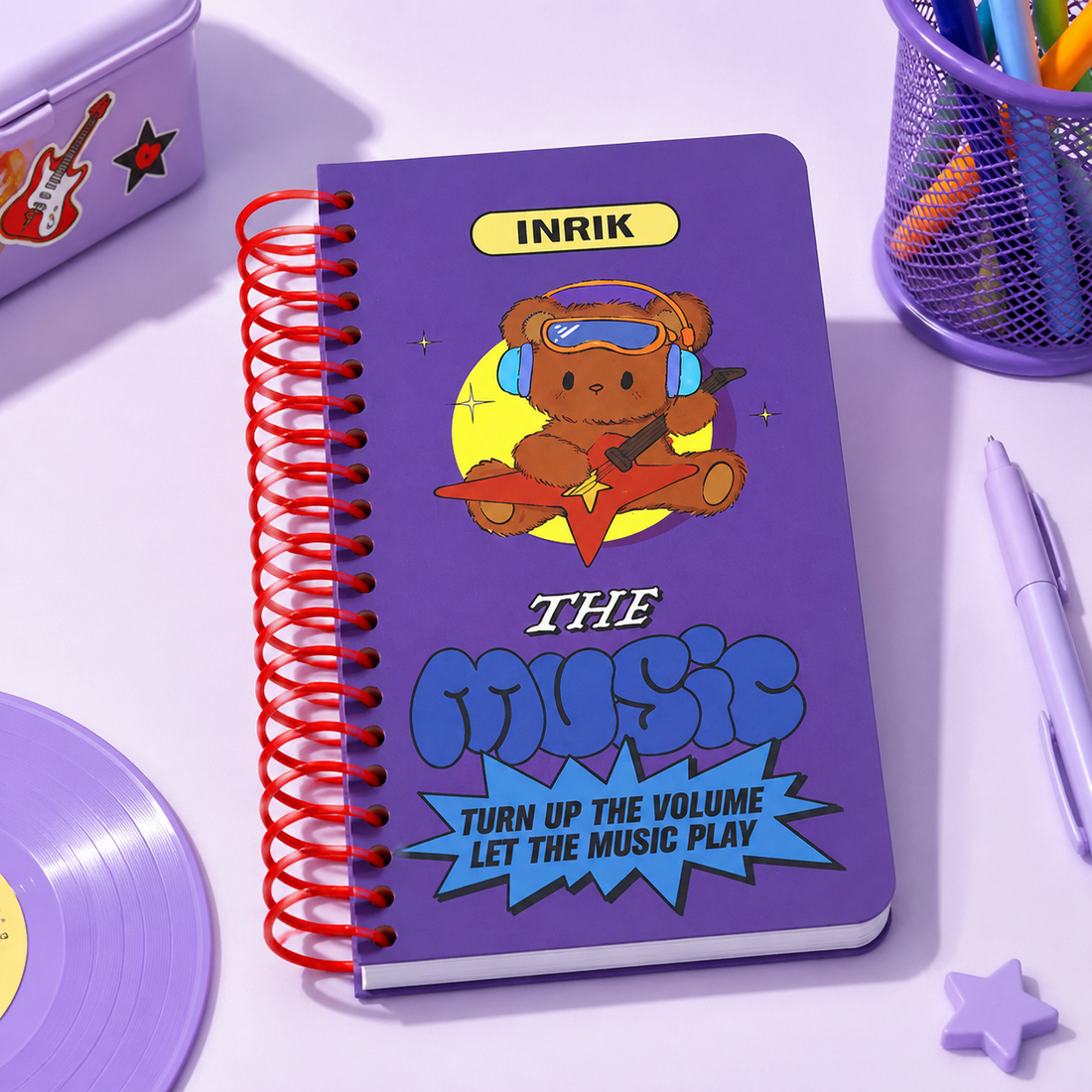 Illustrated 48K Spiral Notebook by inrik - lifestyle stationery view for journaling notebook | Lumiyear