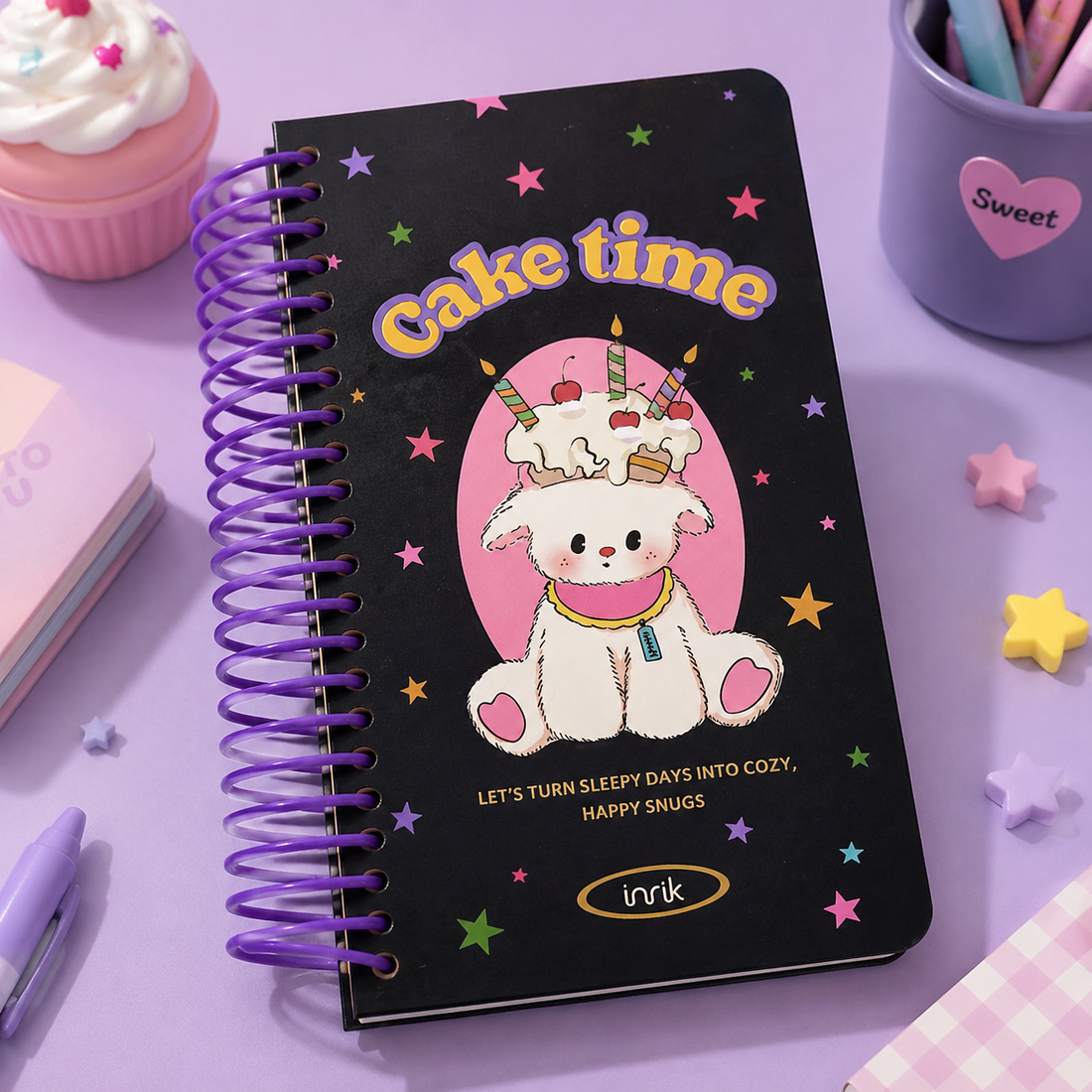 Illustrated 48K Spiral Notebook by inrik - color option view for journaling notebook | Lumiyear