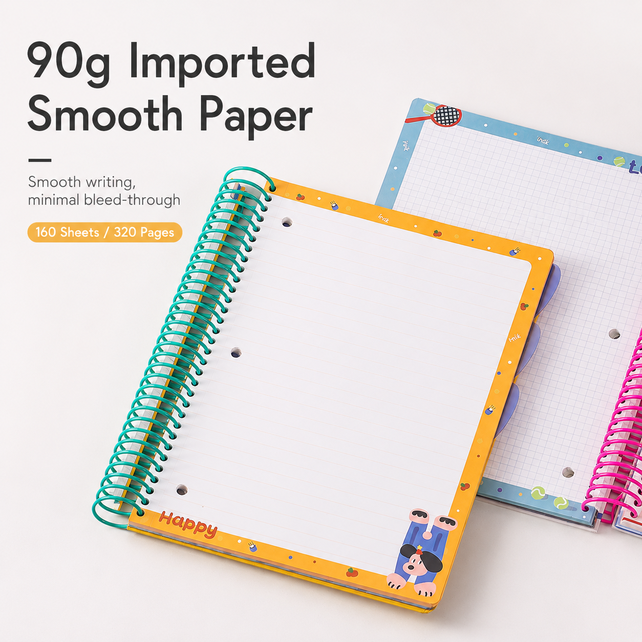 A4 Spiral Notebook with Elastic Band by inrik - color option view for journaling notebook | Lumiyear