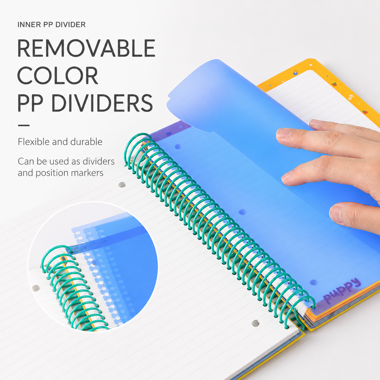 A4 Spiral Notebook with Elastic Band by inrik - color option view for journaling notebook | Lumiyear