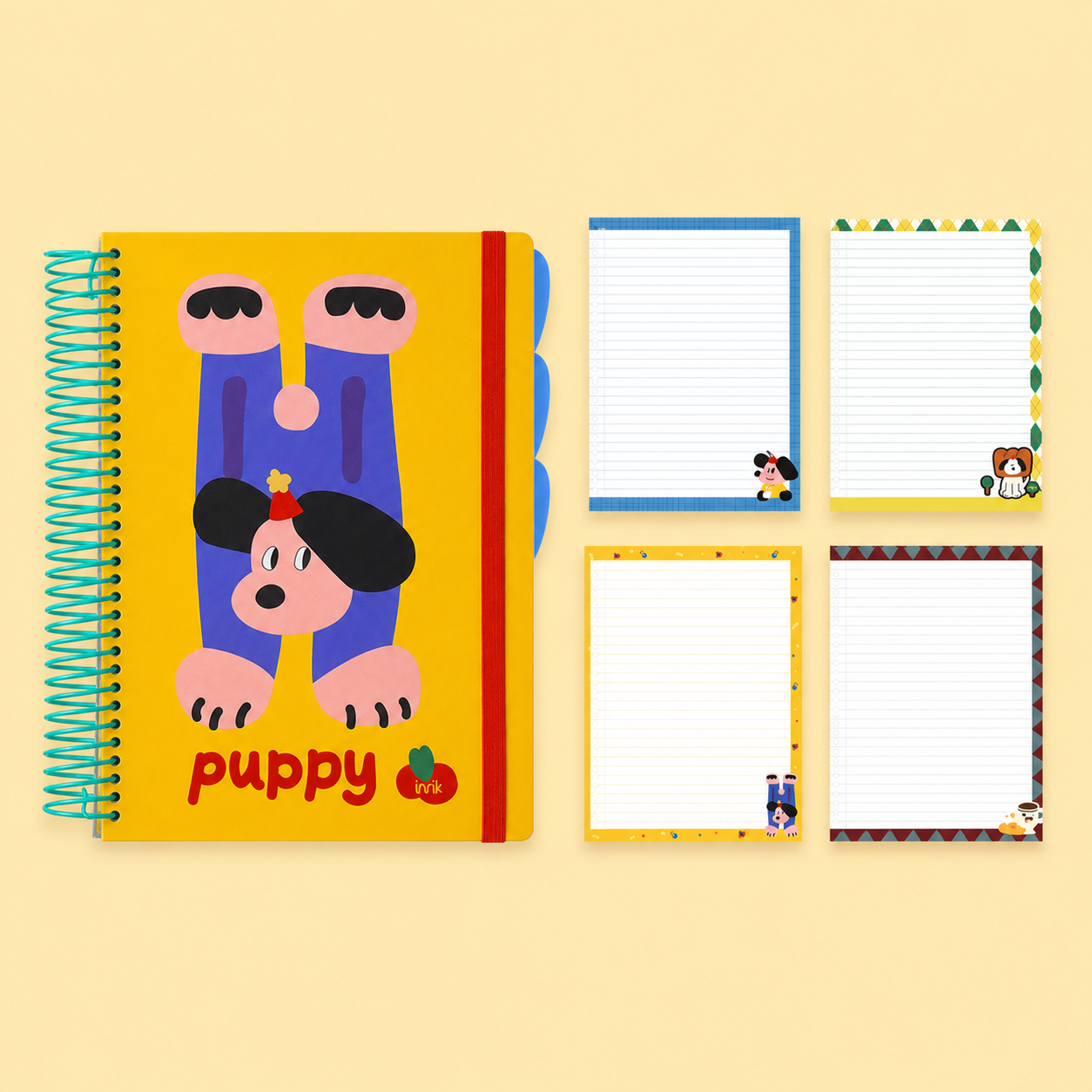 A4 Spiral Notebook with Elastic Band by inrik - color option view for journaling notebook | Lumiyear