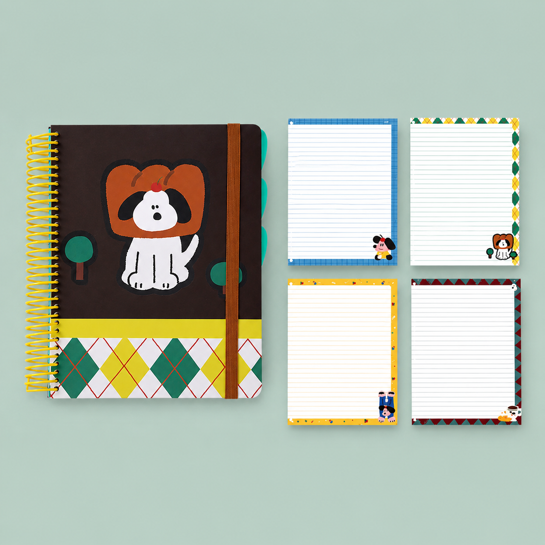 A4 Spiral Notebook with Elastic Band by inrik - color option view for journaling notebook | Lumiyear