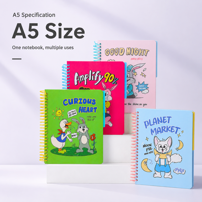 A5 Spiral Notebook with Perforated Pages | Cute Retro American Cartoon Journal