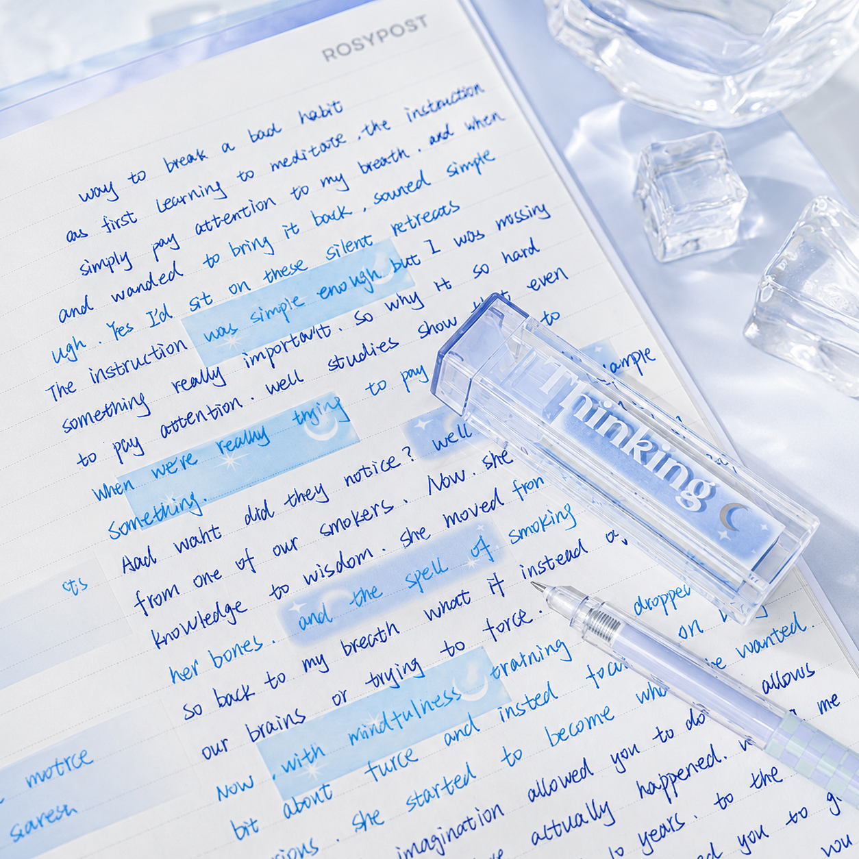ROSYPOSY Lip Gloss Style Translucent PET Index Tabs Set by ROSYPOSY - color option view for aesthetic stationery | Lumiyear
