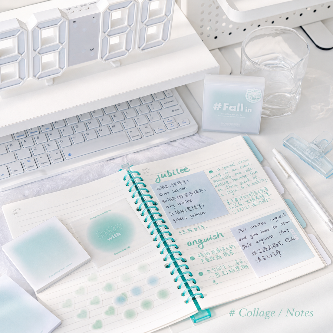 ROSYPOSY Aesthetic Pastel Sticky Note Set with PP by ROSYPOSY - color option view for aesthetic stationery | Lumiyear