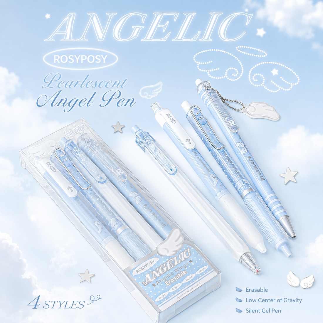 ROSYPOSY Angelic Wings Pearlescent Gel Pen Set by ROSYPOSY - color option view for journaling writing tool | Lumiyear