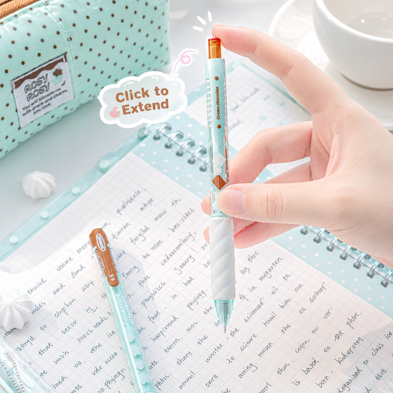 ROSYPOSY Strawberry Chocolate Melody Gel Pen Set by ROSYPOSY - color option view for journaling writing tool | Lumiyear