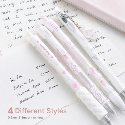 ROSYPOSY Strawberry Chocolate Melody Gel Pen Set | Scented Erasable Creative Writing Kit