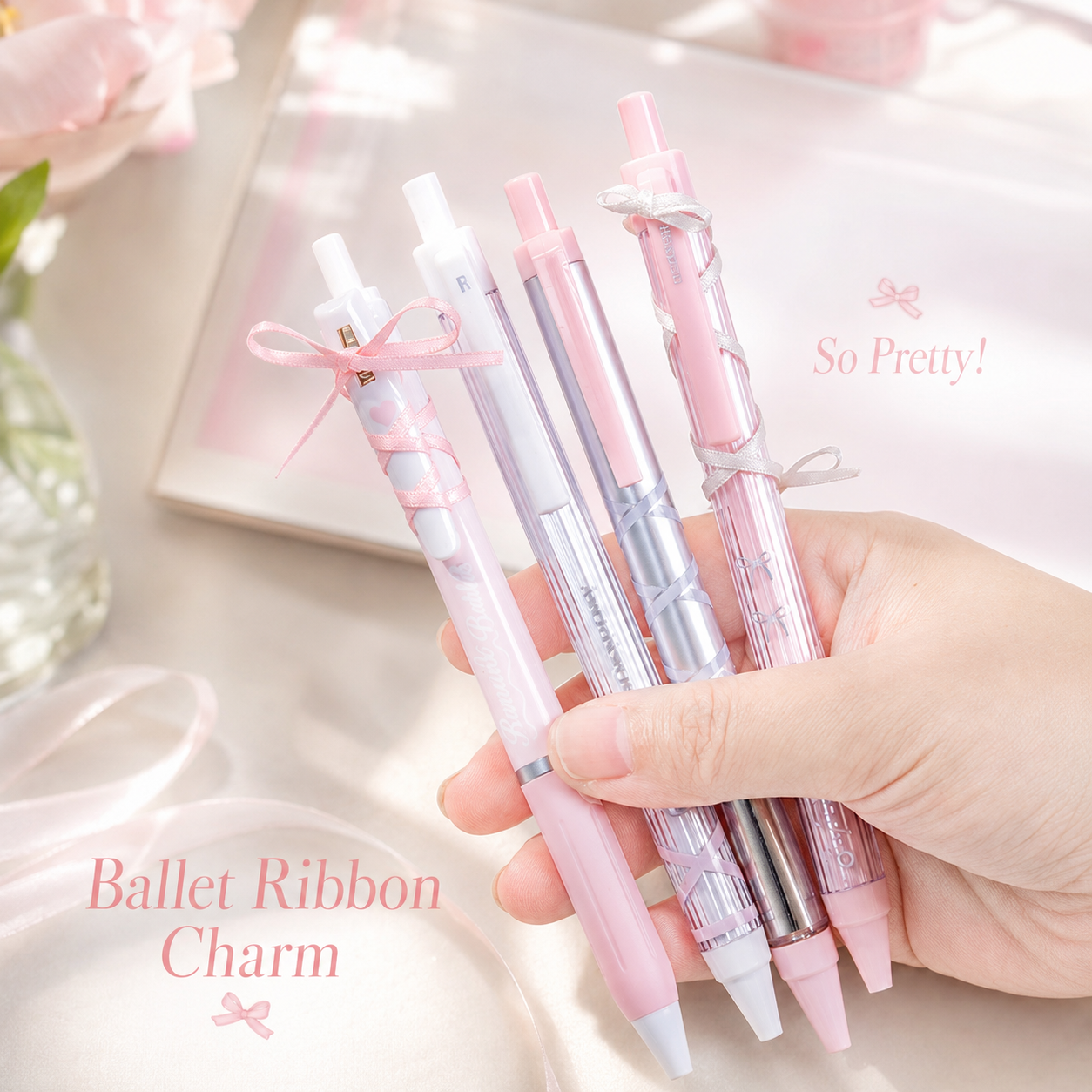 ROSYPOSY DIY Bow Ribbon Gel Pen Set by ROSYPOSY - color option view for journaling writing tool | Lumiyear