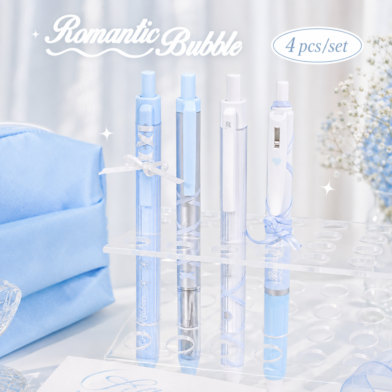 ROSYPOSY DIY Bow Ribbon Gel Pen Set by ROSYPOSY - color option view for journaling writing tool | Lumiyear