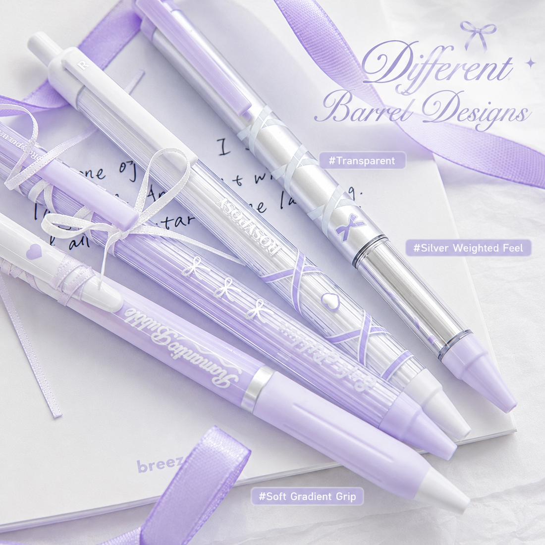 ROSYPOSY DIY Bow Ribbon Gel Pen Set by ROSYPOSY - color option view for journaling writing tool | Lumiyear