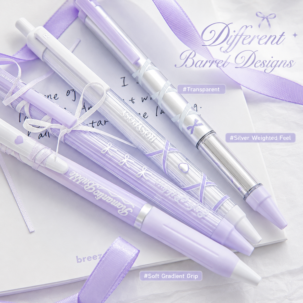 ROSYPOSY DIY Bow Ribbon Gel Pen Set by ROSYPOSY - color option view for journaling writing tool | Lumiyear
