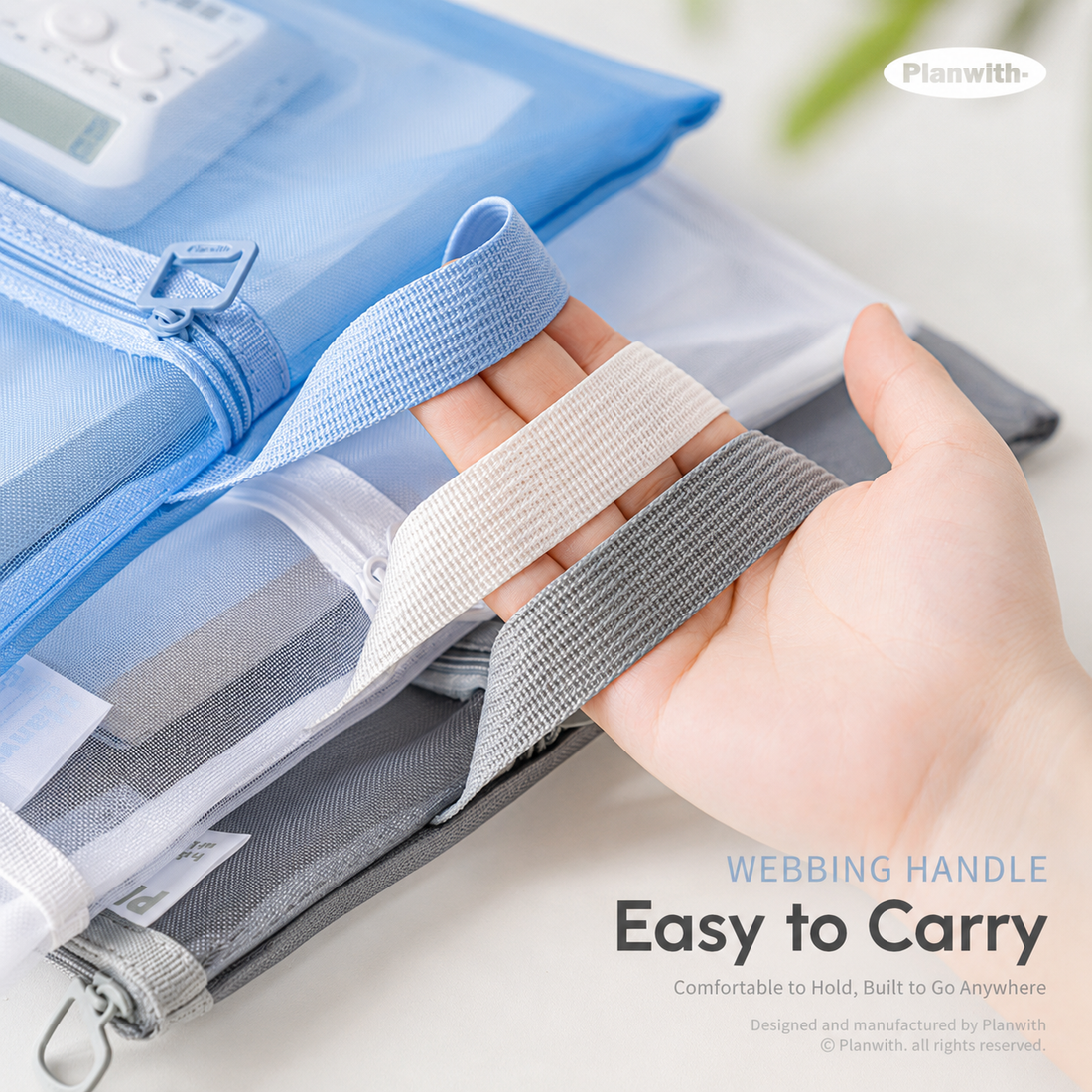 Planwith A4 Double Pocket Mesh File Bag by Planwith - color option view for stationery organizer | Lumiyear
