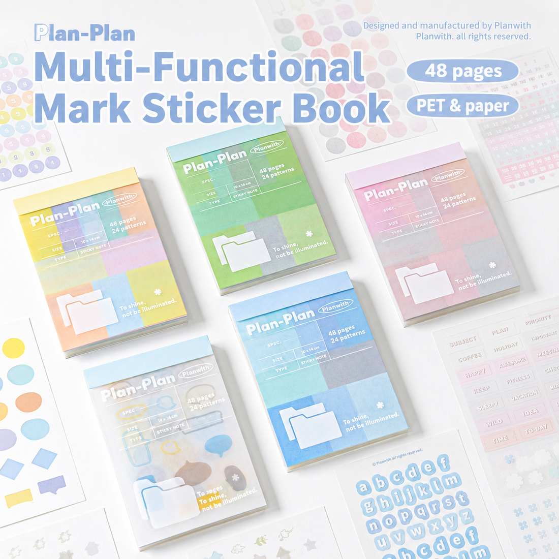 Planwith Multi-Functional Mark Sticky Note Book by Planwith - main product view for aesthetic stationery | Lumiyear