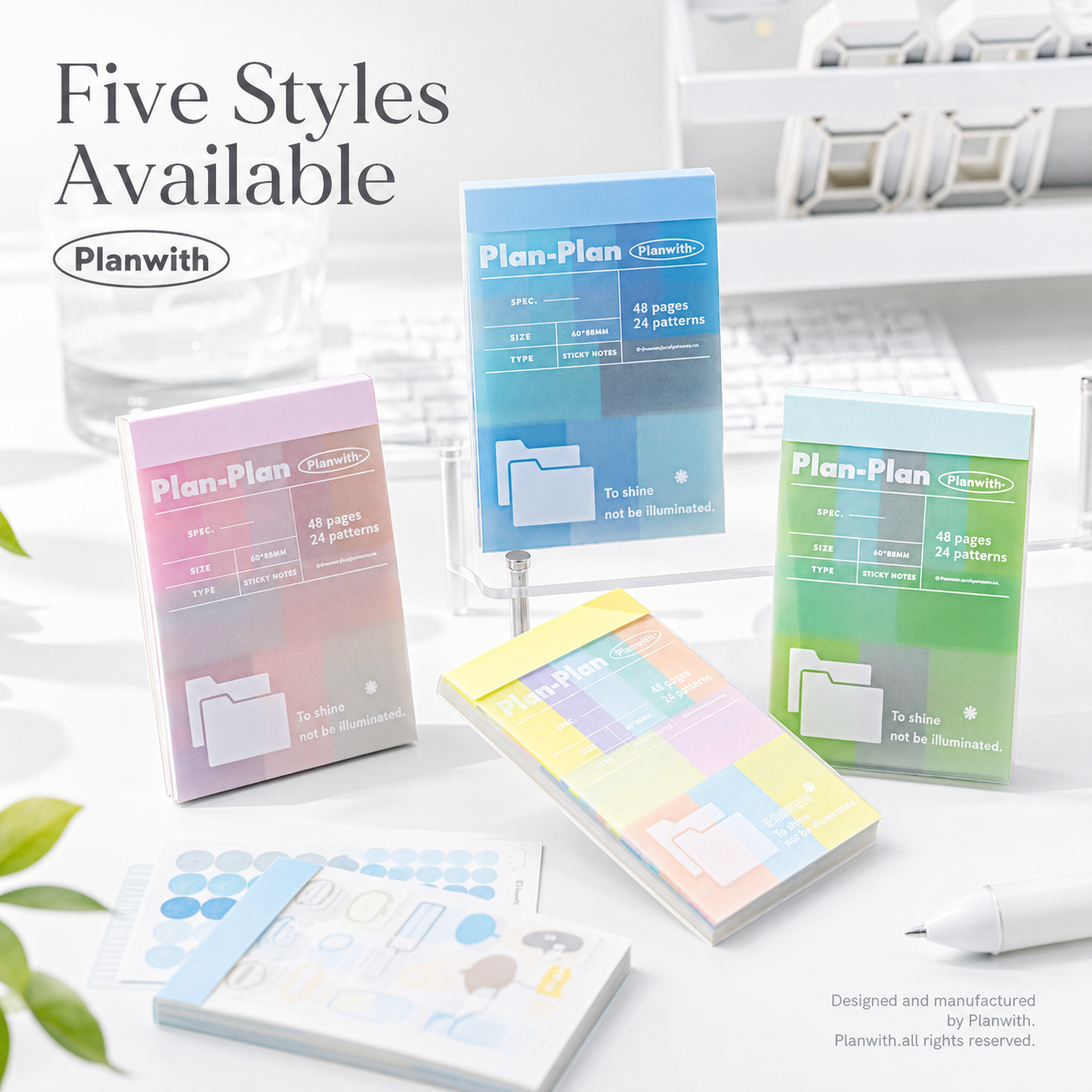 Planwith Multi-Functional Mark Sticky Note Book by Planwith - color option view for aesthetic stationery | Lumiyear