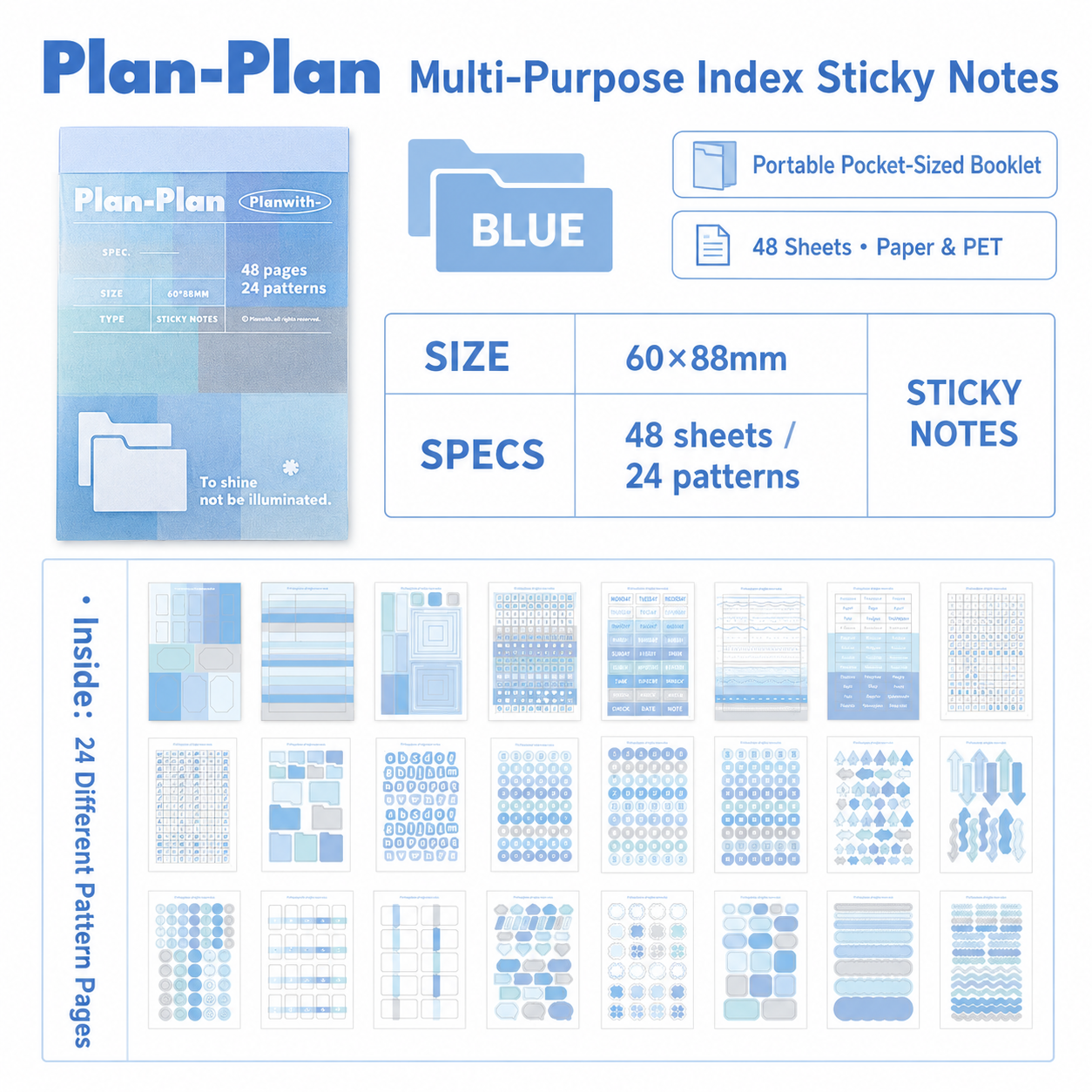 Planwith Multi-Functional Mark Sticky Note Book by Planwith - detail view for aesthetic stationery | Lumiyear