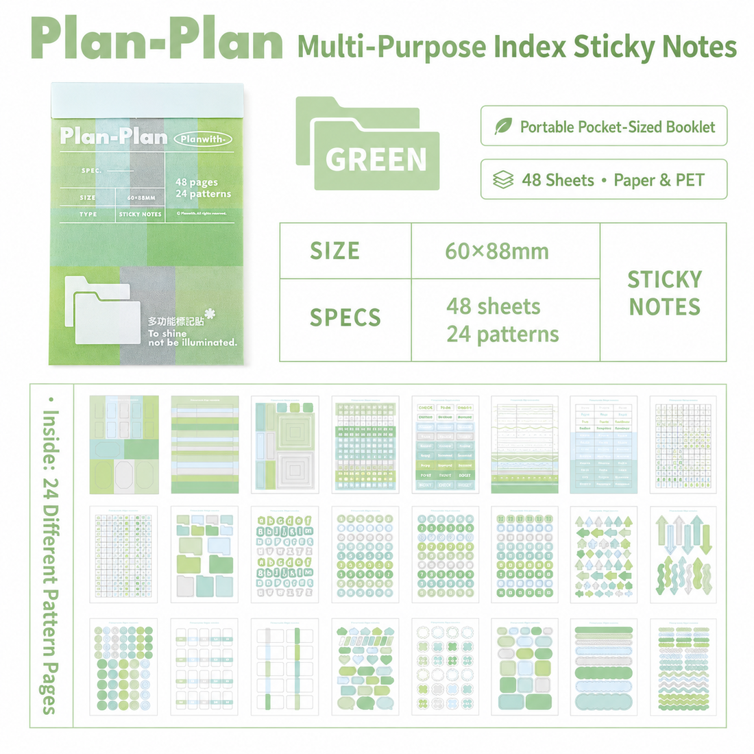 Planwith Multi-Functional Mark Sticky Note Book by Planwith - packaging view for aesthetic stationery | Lumiyear