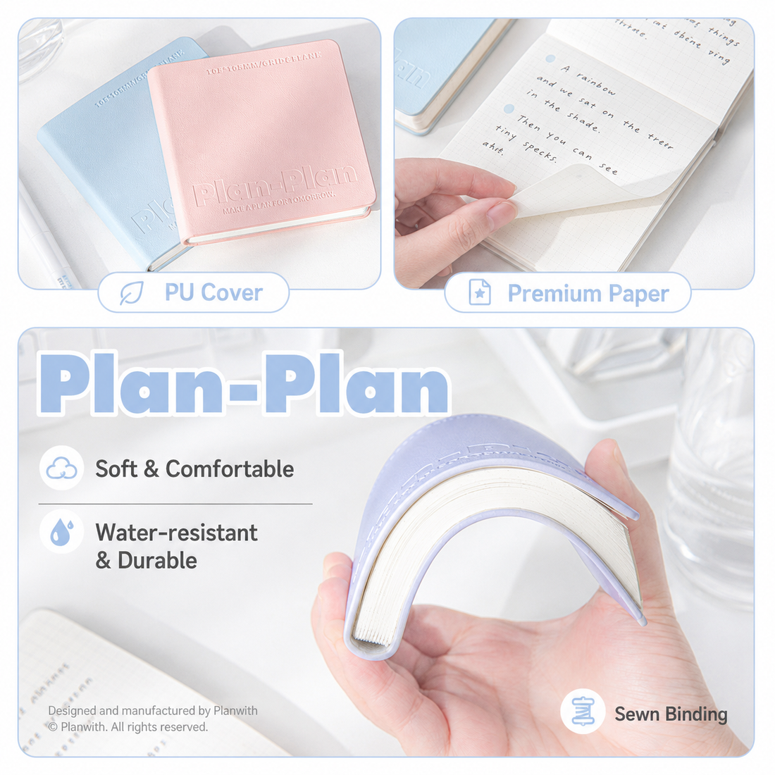 CUBE Series Softcover Square Notebook | Pocket Grid & Blank Journal