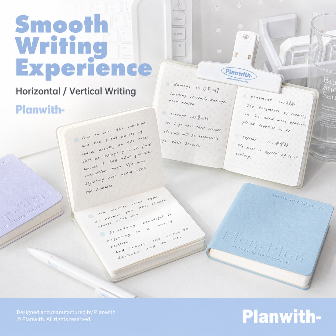 CUBE Series Softcover Square Notebook | Pocket Grid & Blank Journal