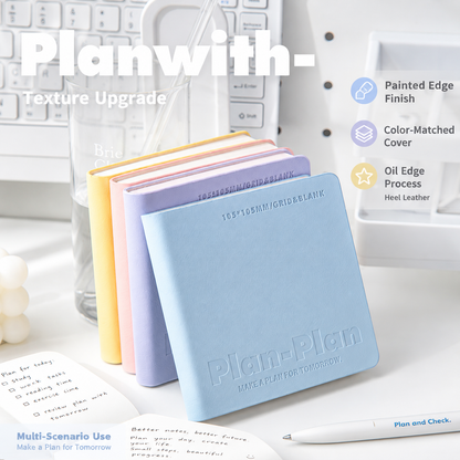 CUBE Series Softcover Square Notebook | Pocket Grid & Blank Journal